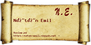 Nátán Emil névjegykártya